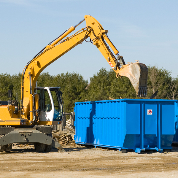 are there any restrictions on where a residential dumpster can be placed in Friendship